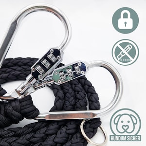 Anti-theft dog leash made of paracord - lockable with lock [black]