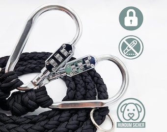 Anti-theft Dog Leash Made of Paracord Lockable With Lock [black