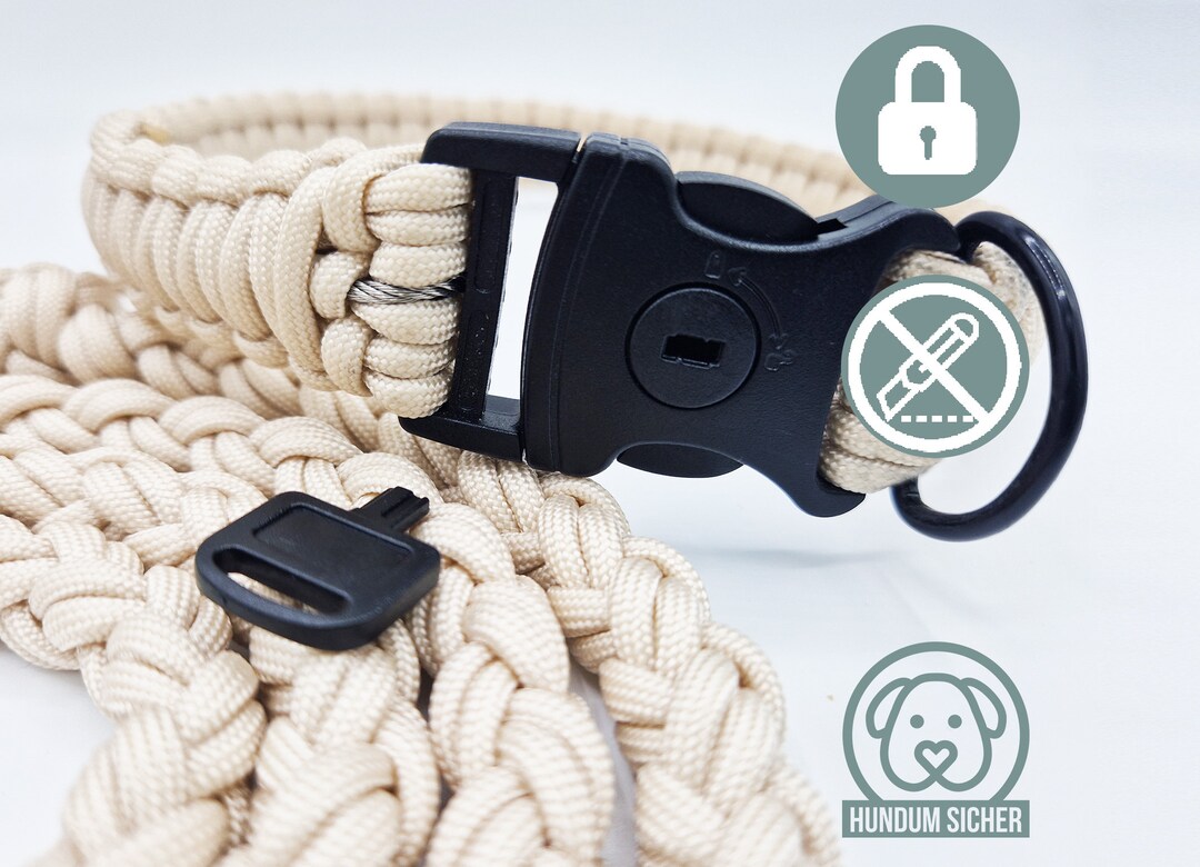 Antitheft Dog Leash & Collar Set Made of Paracord Lockable Etsy