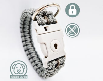 Anti-theft dog collar - lockable with lock [gray]