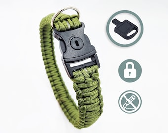 Anti-theft dog collar - lockable with padlock [green]