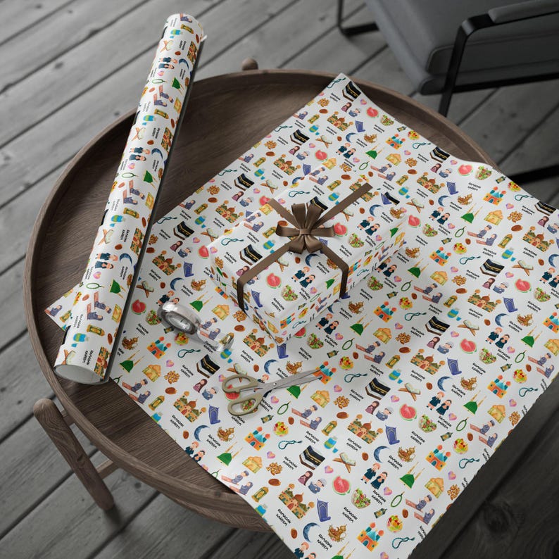 Kids Islamic Gift Wrapping Paper | Colourful Eid Ramadan Gift Wrap | Kaaba, Quran Mosque Design | Muslim Children Gifts image 6
