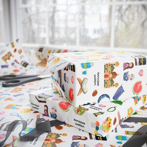 Kids Islamic Gift Wrapping Paper | Colourful Eid Ramadan Gift Wrap | Kaaba, Quran Mosque Design | Muslim Children Gifts image 5