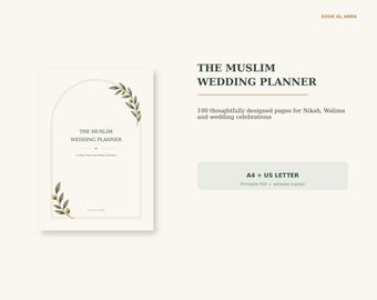 Muslim Wedding Planner Printable, Nikah and Walima Planner PDF, Islamic Wedding Checklist, Budget, Guest List & Timeline