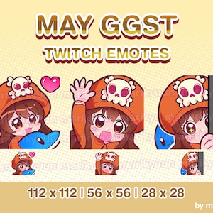 Guilty Gear Strive May - Set of 3 Emotes for Streaming on Twitch, Youtube, Discord