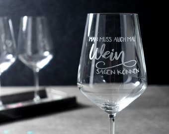 Stielglas | mit lustigen Wein (Wine) Sprüchen | 0,4 l