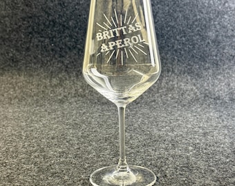 Aperol Glas mit optionaler Gravur - Personalisiert - Spritzglas - mit Name - Sonne