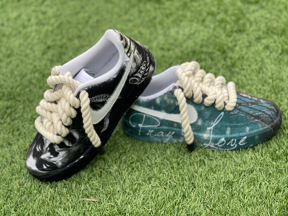 Nike Air Force 1 ロープカスタム NIKE AF1 ピンク ロープ カスタム