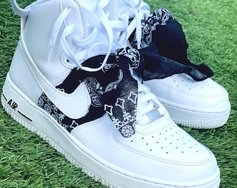 Custom Bandanna Air Force 1&#39;s (Any Color/Pattern Bandanna) (High, Mid, and Low Tops) Available