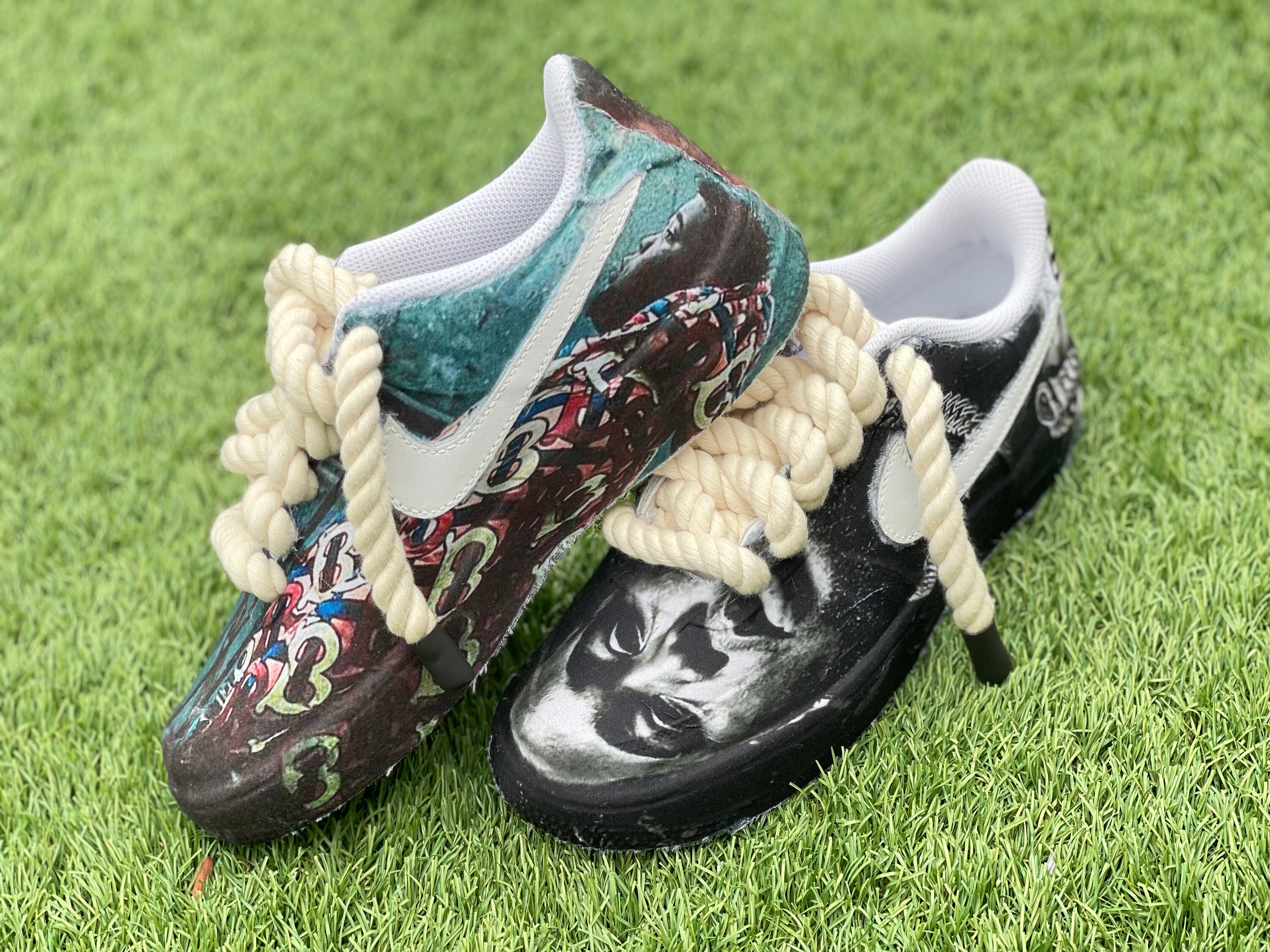 Rod Wave Custom Air Force 1's With Rope Laces - Etsy