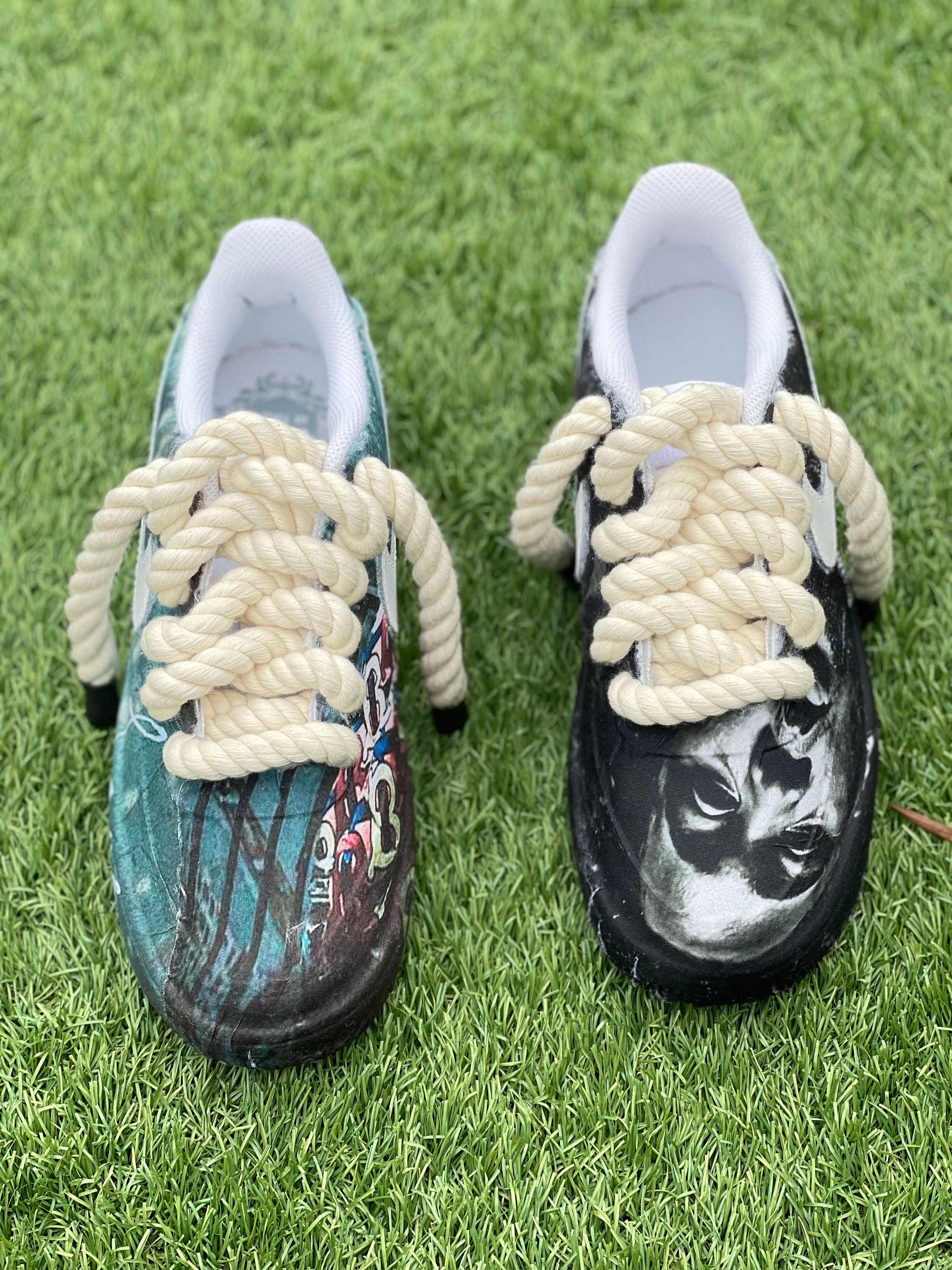 Rod Wave Custom Air Force 1's With Rope Laces - Etsy