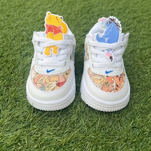 Winnie The Pooh & Eeyore Style Toddlers/kids Custom Air Force 1’s