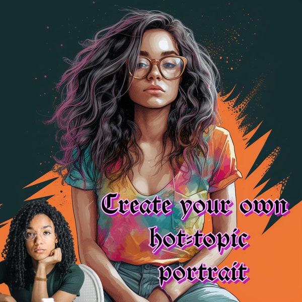Custom Hot Topic Illustrations - Edgy Digital Portraits - Unique Gift Idea