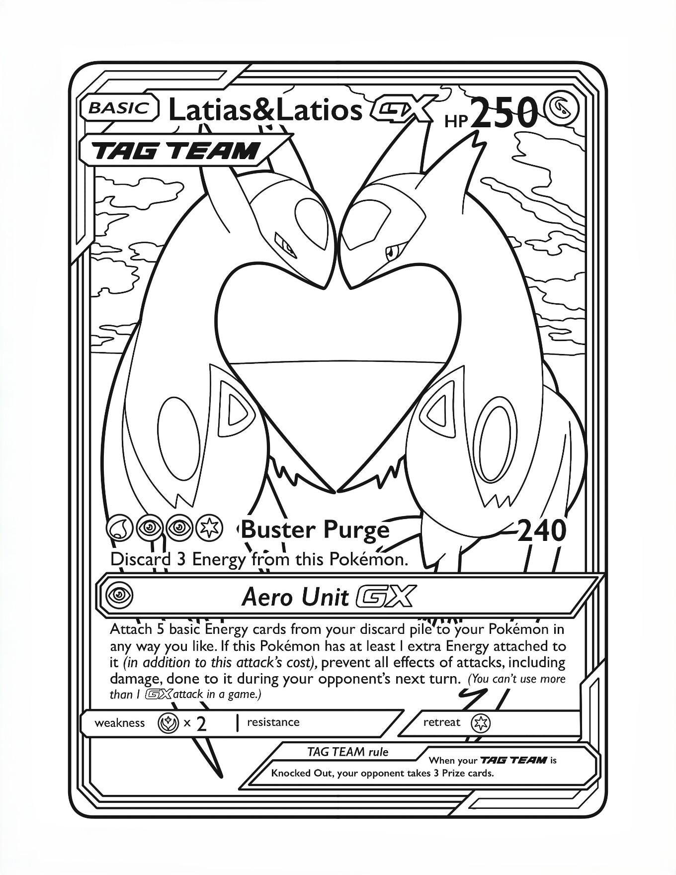 pokemon cards coloring Coloring page Pokmon Full Art Cards : Mewtwo-EX 2