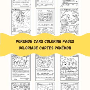 Coloriage pour adultes plus de 60 pages cartes POKEMON à imprimer Adult Pokemon card Coloring Pages Graphic printable