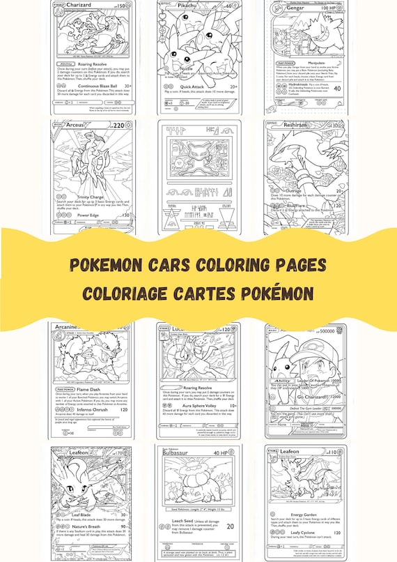 Adult Coloring Pages 60+ Printable Pokemon Cards Pages Adult Pokemon Card  Coloring Pages Graphic Printable - Etsy Israel