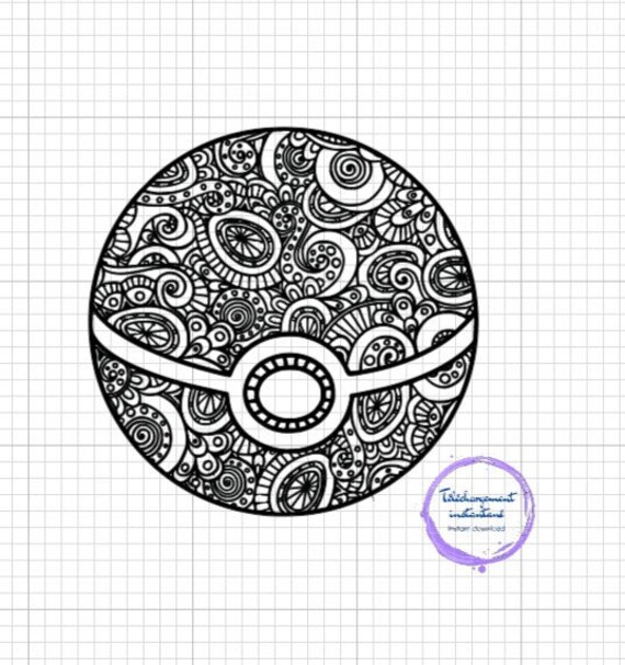 POKEMON POKEBALL Mandala Svg Cricut Digital Vector Cut File Etsy