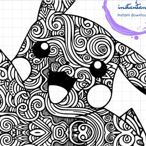 POKEMON Pikachu Mandala Svg, Cricut, Digital Vector Cut File, Svg, Png