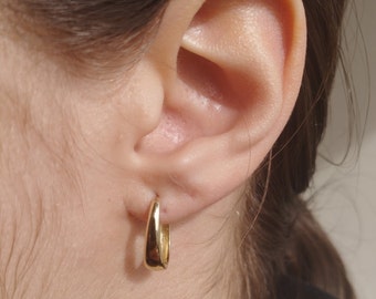 Hoop Earrings 14K Solid Gold, Solid Gold Earrings, Gold Earring Hoops