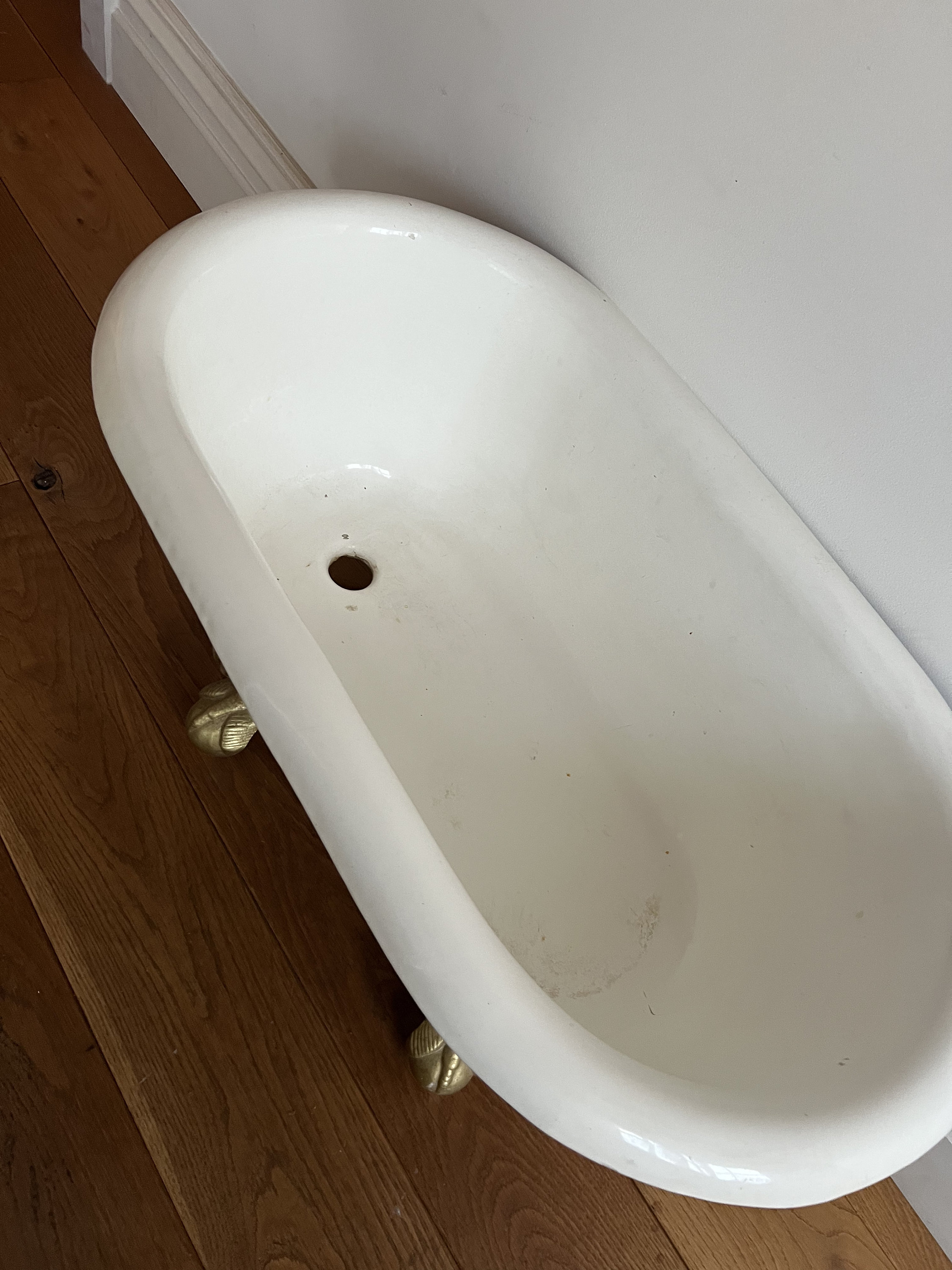 Original Victorian Antique Roll Top Cast Iron Baby Bath, With Gold ...
