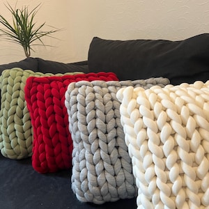 Grof gebreide kussens, decoratieve kussens