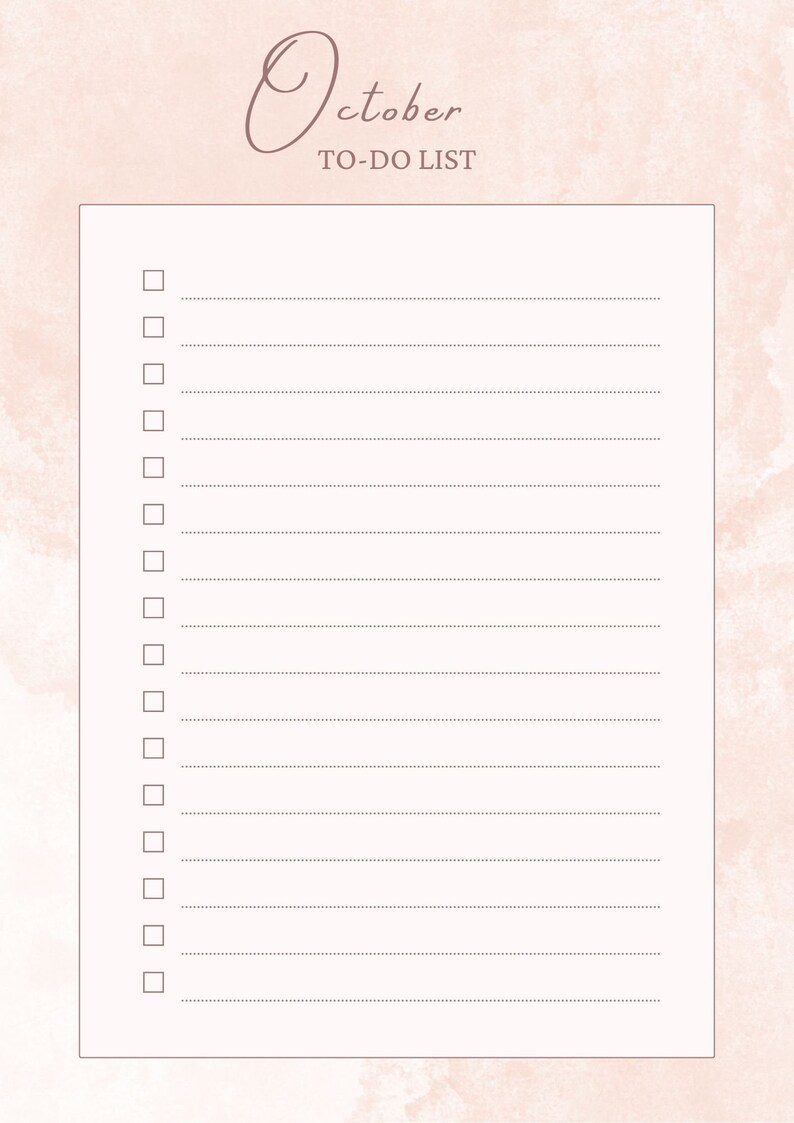 Monthly To-do List Printable To-do List Instant Download - Etsy