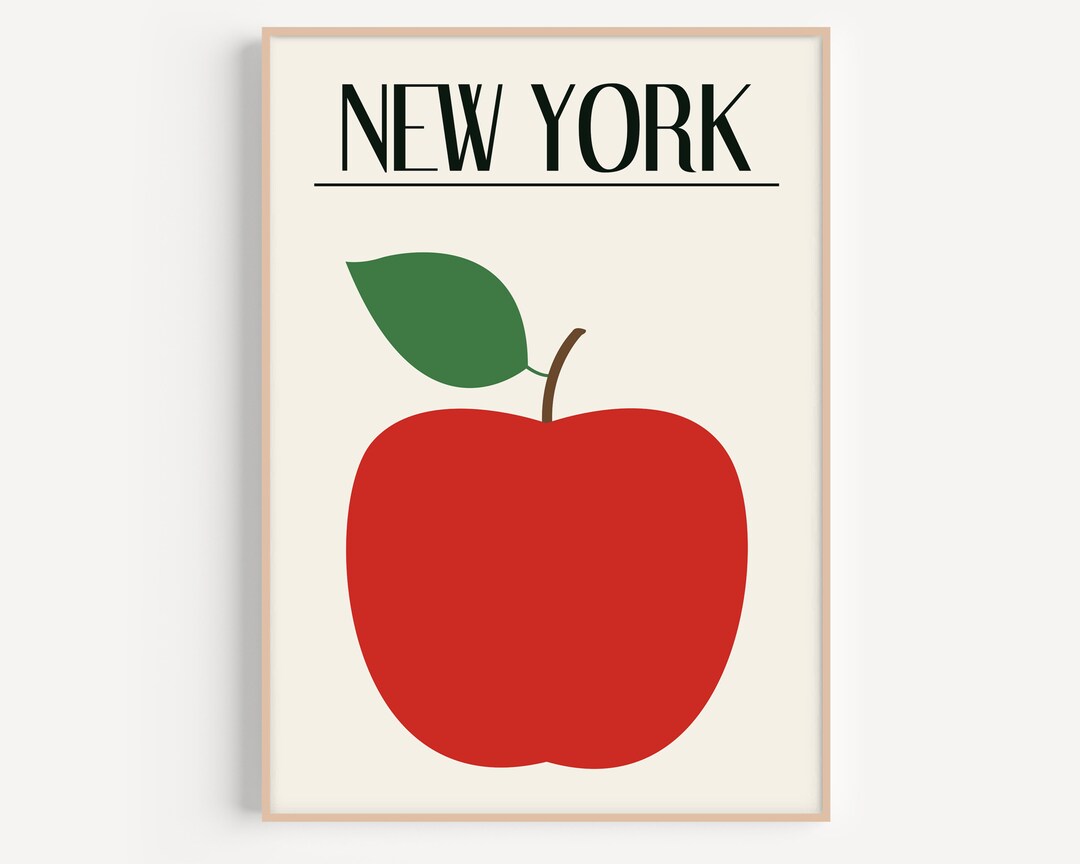 New York City Travel Print, New York Poster Art, Big Apple Poster, Ny