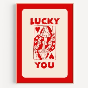 Lucky You Printable Poster, Retro Typography Print, Queen Art Print ...