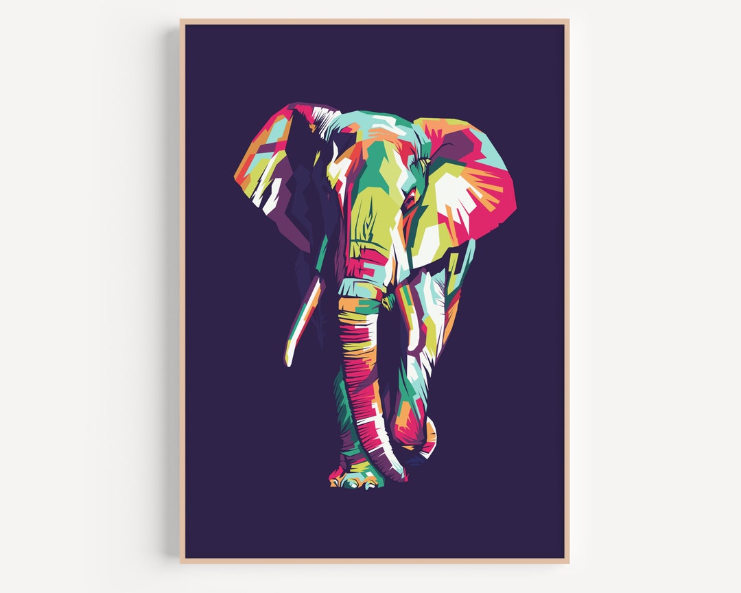 Printable Elephant Poster, Elephant Wall Hangings, Animal Wall Print