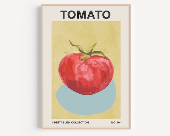 Tomato Poster, Tomato Wall Art, Food Poster, Tomato Print, Kitchen Print, Kitchen Wall Art, Fruit Wall Art, Fruit Print, Vegetable Wall Art