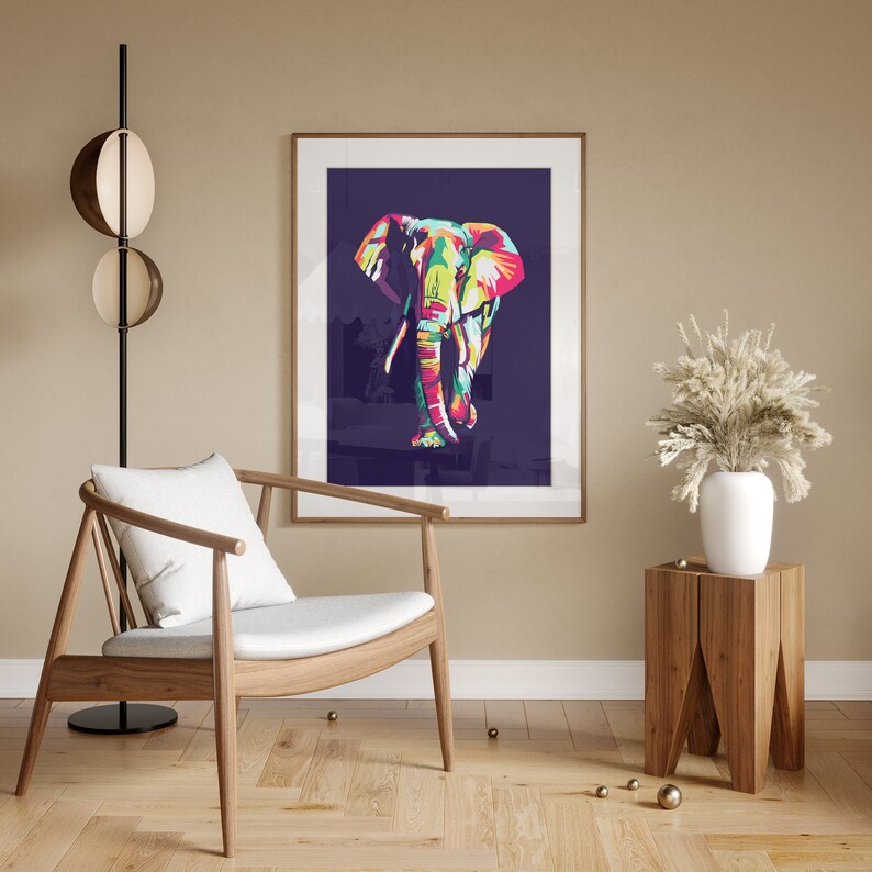 Printable Elephant Poster, Elephant Wall Hangings, Animal Wall Print