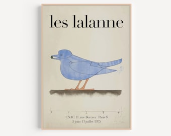 Les Lalanne Blue Bird Print, Exhibition Poster, French Art Print ,Vintage Exhibition Print, Museum Poster Digital Download, Les Lalanne Art