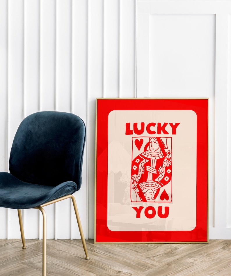 Lucky You Printable Poster, Retro Typography Print, Queen Art Print ...