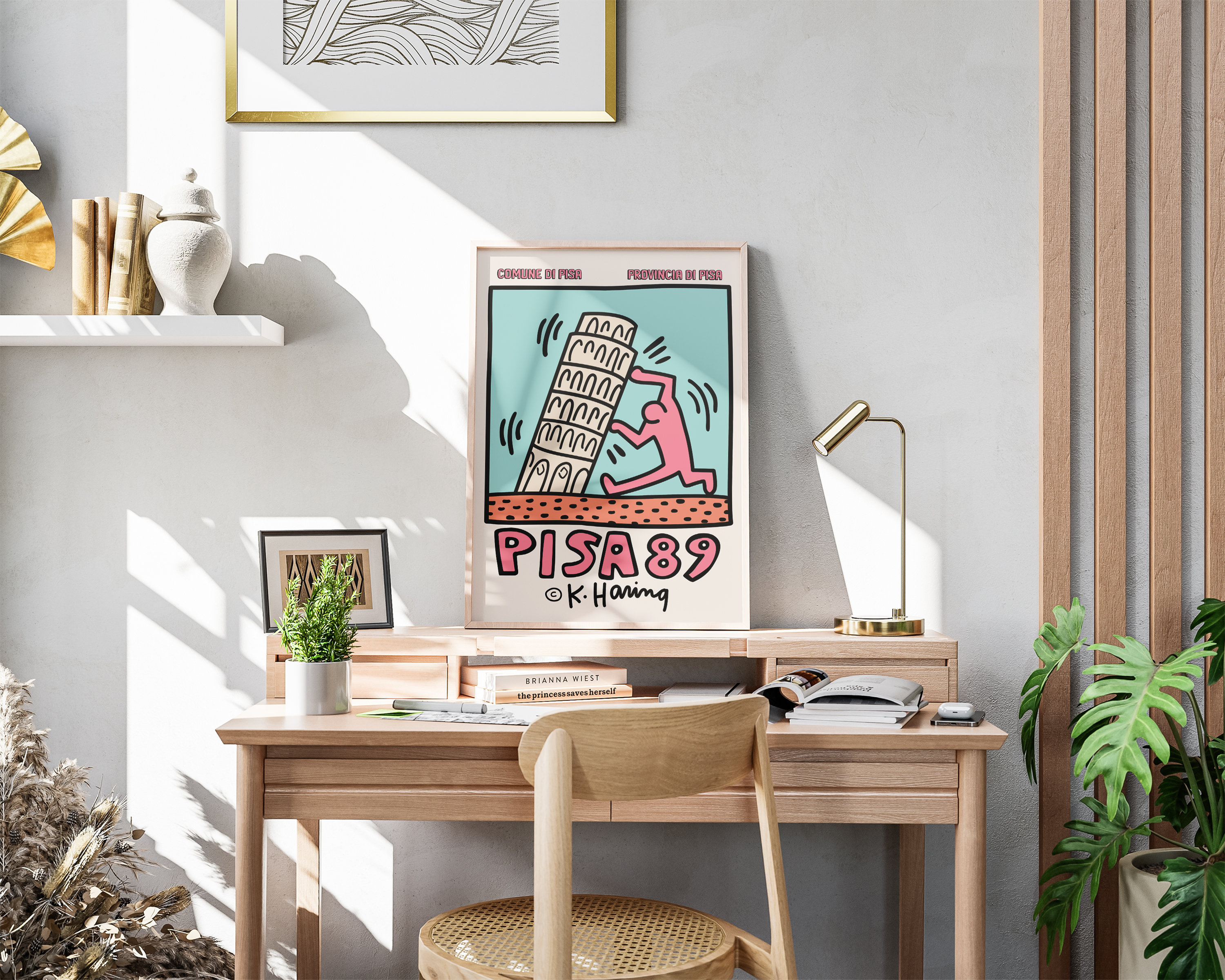 アート・デザイン・音楽 Nederlandsche Toegepaste Kunst 1989 Keith Haring Poster, Pisa 89, Exhibition Poster, Keith