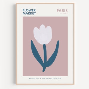Cartel del Mercado de Flores de París, Impresión del Mercado de Flores, Arte de pared imprimible, Flor matisse, Cartel del Mercado de Flores, Letrero de la Floristería, Flor Retro