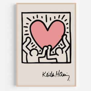 Keith Haring Exhibition Poster, Pop Art Poster, Pop Art Love, Exhibition Print, Art poster, Keith Haring Heart Print, Andy Warhol, Pop Art
