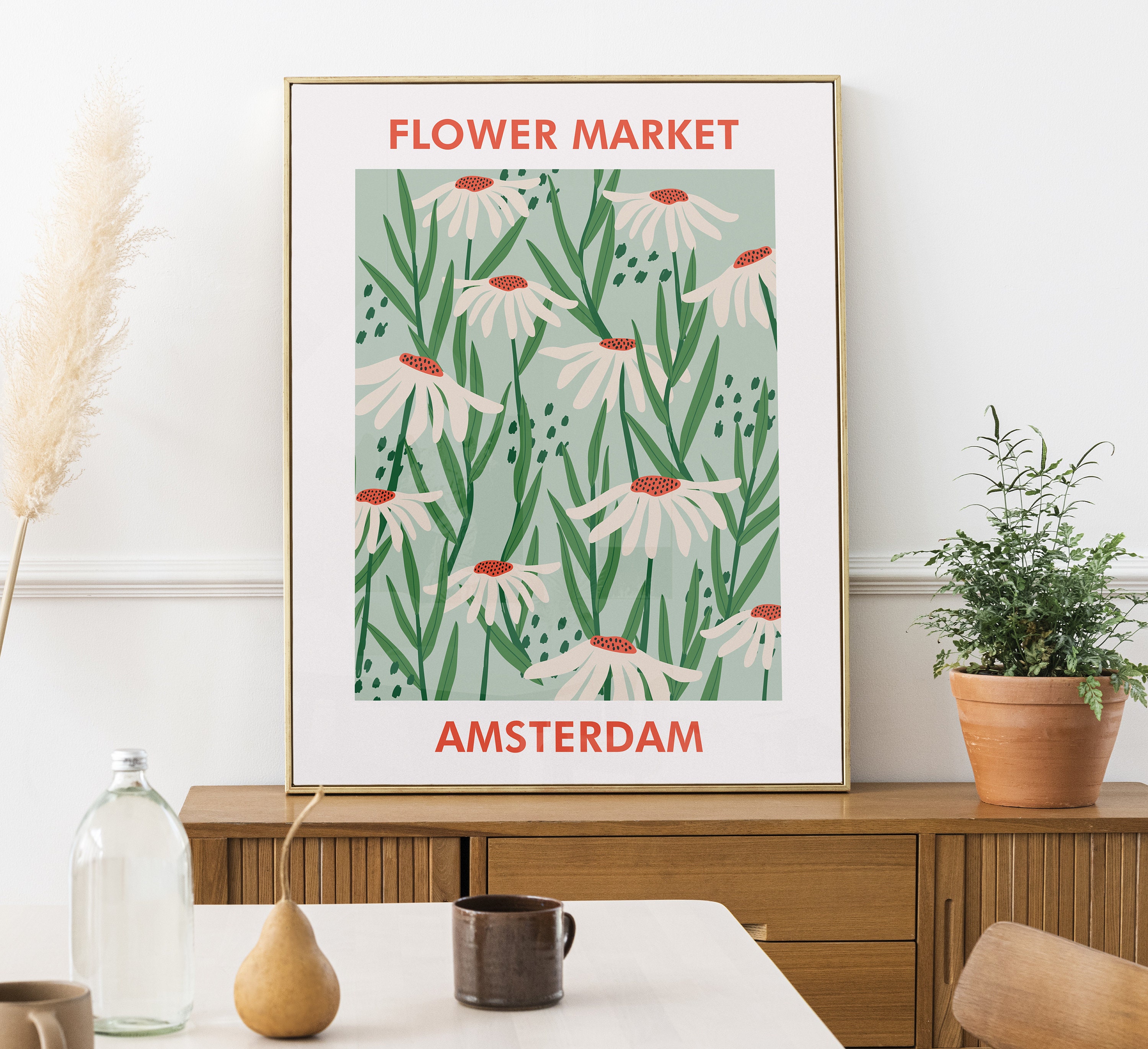 Amsterdam Flower Market Poster, Flower Market Print, Printable Wall Art ...