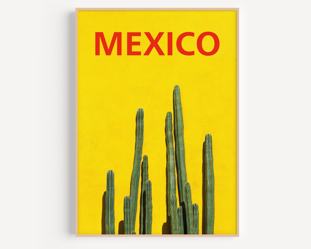 Mexico Wall Art, Cactus Wall Art, Vintage Wall Art, Travel Poster