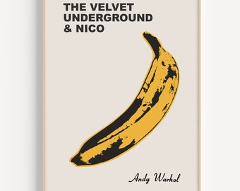 Impressão de Andy Warhol, Banana de Andy Warhol, pôster de exposição, impressão de arte pop, pôster de banana, arte de parede de exposição, pôster de Andy Warhol