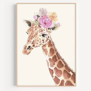 Watercolor Giraffe Printable Art, Giraffe Wall Hangings, Animal Wall Print, Nursery Decor, Nursery Poster, Nursery Print, Nursery Wall Art