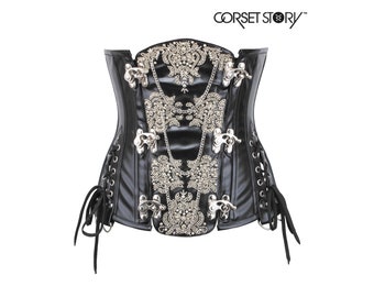 Corset Story Ornate Leatherette Steampunk Steel Boned Underbust