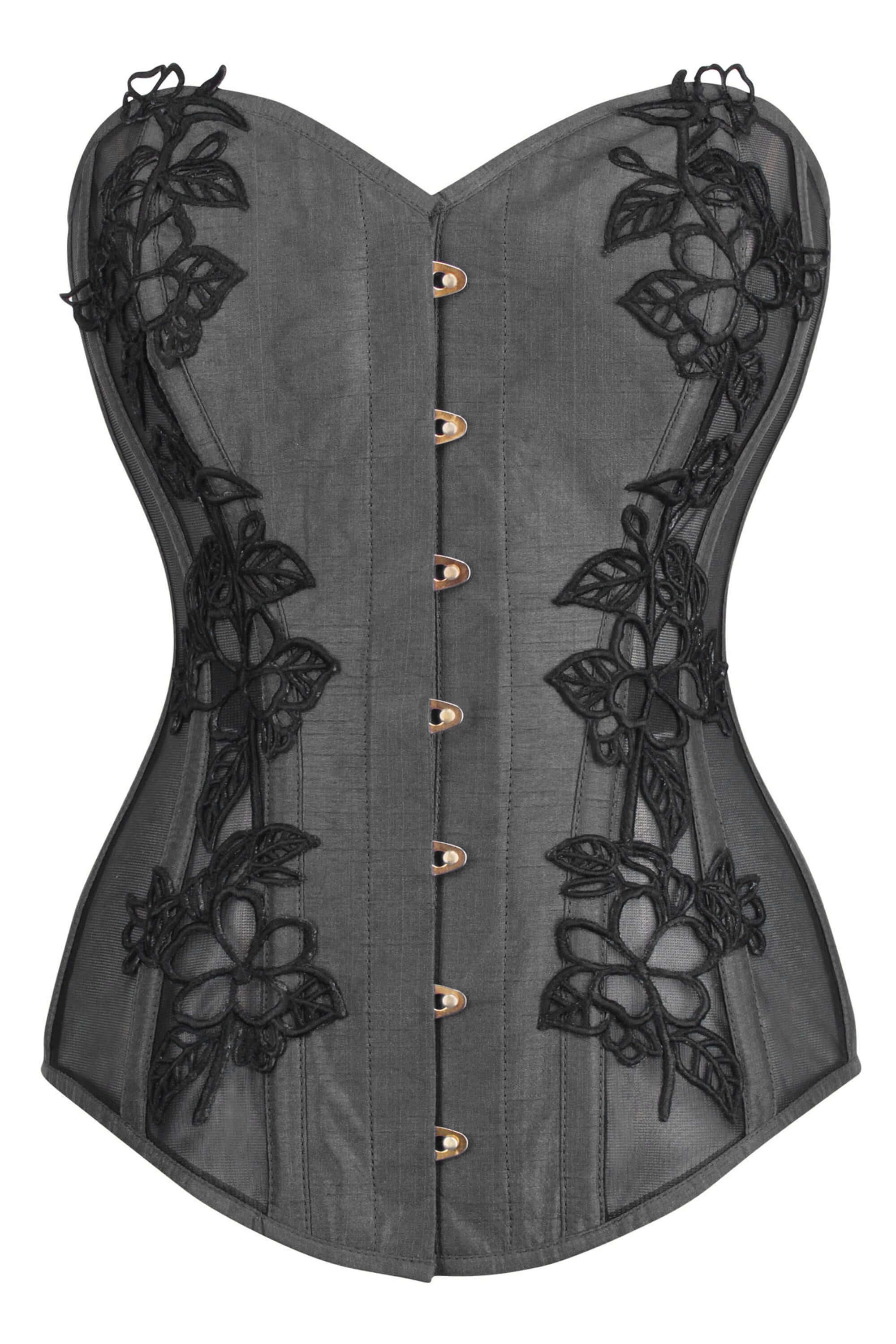 Black Mesh Fan Laced Underbust Corset ~ Pip and Pantalaimon – Pip