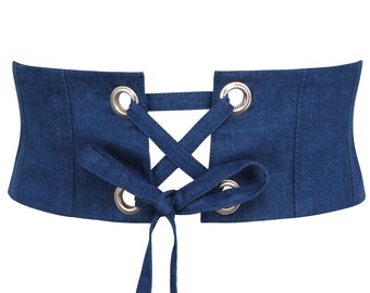 Violet Blue Chambray Corset Style Belt by Corset Story™