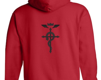Sudadera con capucha y cremallera con bordado de Flamel de FMA (Fullmetal Alchemist Brotherhood)