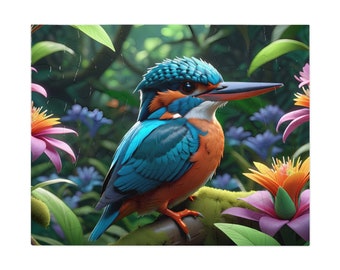 Colorful Kingfisher Bird in the Forest Animals Puzzle Jigsaw Puzzle 30, 110, 252, 500, 1000 Pieces