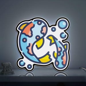River Fish 3D Novelty Light Box, Animal and Sea Lamp Decor for Fishing Lovers, Nature Rooms and Aquatic Themed Interiors