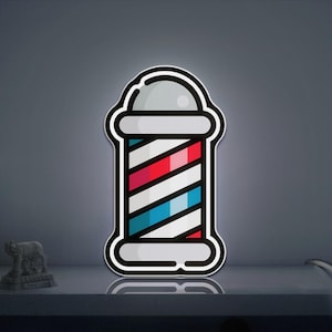 Vintage Barber Shop 3D Novelty Light Box with Classic Pole and Grooming Design, Salon Sign Decor, Lighted Lamp for Hair Professionals