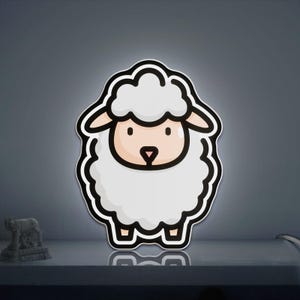 Sheep 3D Novelty Light Box for Children&#39; s Room, Cute Animal Decor for Kids and Farm Animal Lovers