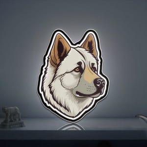 Akita Inu 3D Novelty Light Box, Japanese Dog Breed Decor, Lighted, Ideal for Dog Enthusiasts