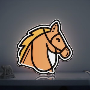 Horse Animal 3D Novelty Light Box for Riders and Wildlife Fans, Race and Equestrian Themed Lamp, Ideal for Animal Lovers